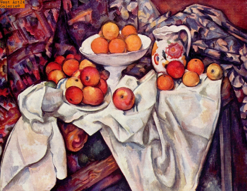 Stilleben mit Äpfeln und Orangen nach Cézanne Gemäldeimitation